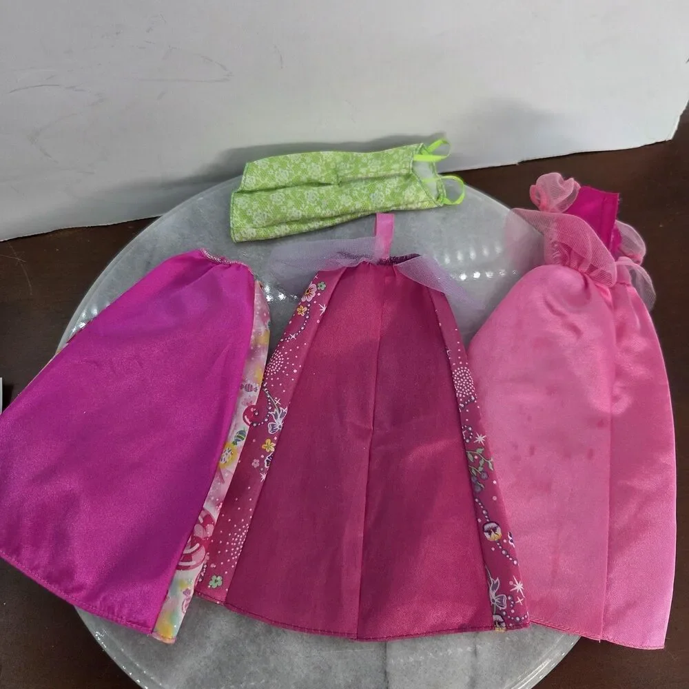 Barbie Size Clothing Accessories Lot Green Holiday Ball Gown Dress Ariel Candy